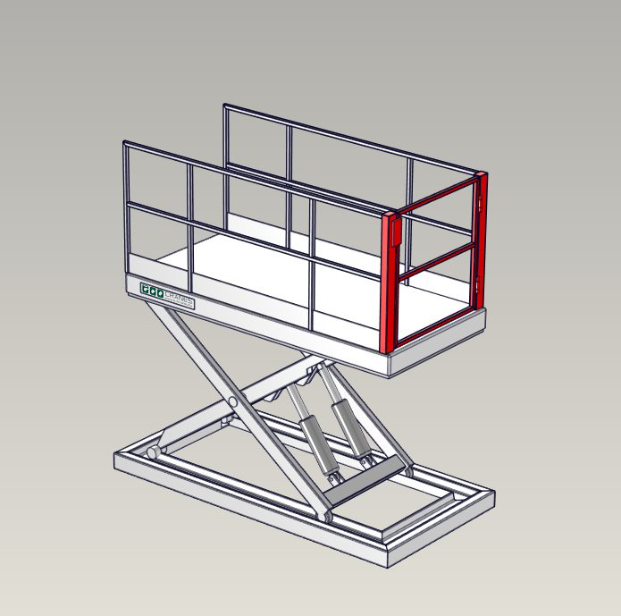 Emelőasztal extrák - Önreteszelős csuklós lengő kapuval - Eco-Cranes
