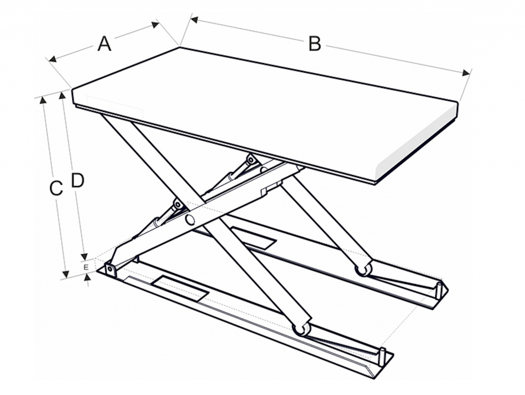 Alacsony építésű emelőasztal méretek - Eco-Cranes