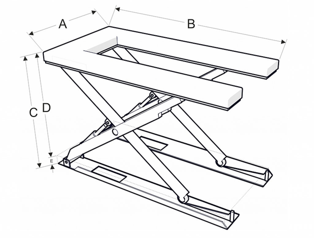 U-alakú emelőasztal méretek - Eco-Cranes